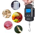 Electronic Portable Weight LCD Digital Scale 50 kg Capacity with Hanging Hook, Accuracy 5g-10g, Hanging Digital Weight Machine for Luggage, Cylinders, Fishing Hunting & Any Others Household Item (BLACK COLOR BODY AND BLUE DISPLAY).