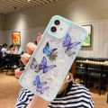Butterfly Bling Clear Case for iPhone 13 12 11 Pro X XS Max XR 6 7 8 Plus Glitter Case,Cute Butterflies Design Soft Slip Resistant Protective Phone Case Cover casing iphone 11 case iphone 13 pro max casing iphone case.