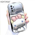Hontinga for Samsung A32 4G Back Cover 3D Kuromi Melody Print Cream Texture Phone Case Wavy Edge Soft Silicone Cover.