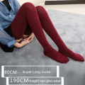 Fashion Women Autumn Winter 80cm Super Long Cotton Socks Female Over Knee Warm Thigh High Stockings.