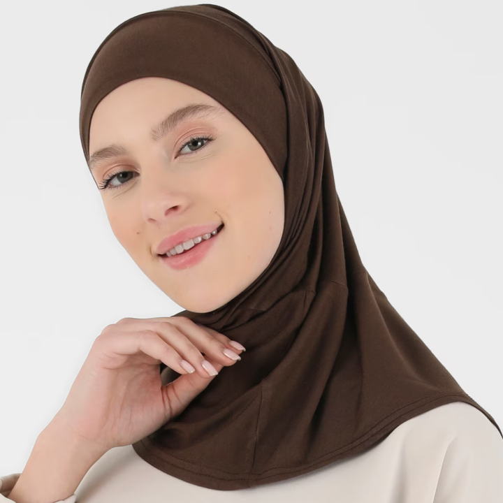 Stretch Turban Cap Hijab Islamic Full Cover Underscarf Bonnet Ready to Wear Snap Fastener Instant Hijab for Muslim Women