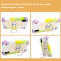 For iPhone XS Max Shockproof Silicone + PC Protective Case with Dual-Ring Holder. 