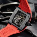 OBLVLO Top Watch Brand Sport Watch For Man Square Skeleton Tourbillon Automatic Watch Steel Rubber Strap Watches EM-RT. 