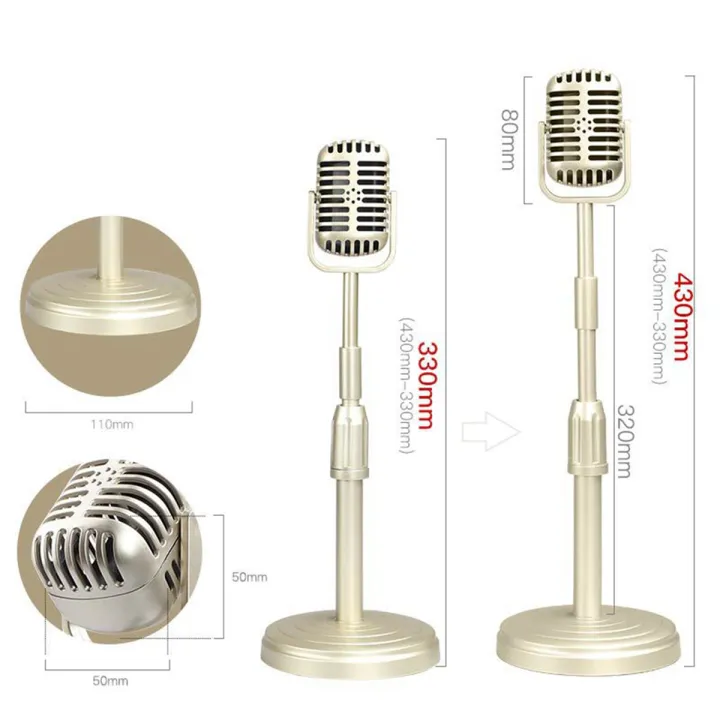 Classic%20Retro%20Dynamic%20Vocal%20Microphone%20Vintage%20Mic%20Universal%20Stand%20for%20Live%20Performance%20Karaoke%20Studio%20Record%20Gold%20-%20Image%202
