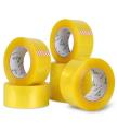 Gum Tape for Carton Binding Wide 2.5" Yellow (inch) and Length 268 Meter (Big Size, 290 Yard) 6pcs. 