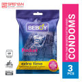 Beboy Extra Time Super Big Dotteds Condom (Rose Flavour) Pocket Pouch Pack- 3Pcs(India). 