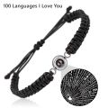 Custom Photo Bracelets Braided Rope Personalized Photo Projection Stainless Steel Bracelet for Women Men Couple Jewelry Gift. 