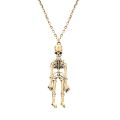 2 Pcs Retro Skeleton Ghost Magnetic Necklaces Halloween Necklace for Best Friend Couples Hold Hands Skull Necklaces Gifts. 