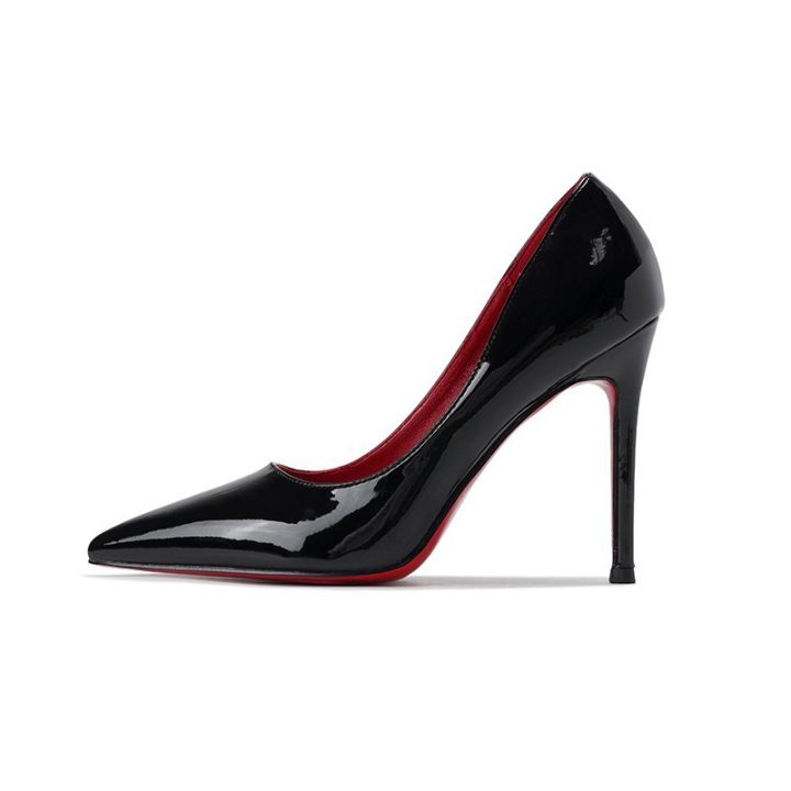 Black%20High%20Heels%20Women's%20Career%202023%20New%20Patent%20Leather%20Red%20Bottom%20Chop%20Men's%20Stiletto%20Heel%20Premium%2010%20cm%20Single%20Shoes%20Women%20-%20Image%205