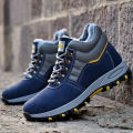 【selevn roind】 High Quality Winter Boots Men Steel Toe Cap Safety Boots Work Shoes Men Puncture-Proof Work Boots Plush Warm Safety Shoes male.