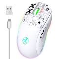 HXSJ T90 2.4G Wireless Mechanical Mouse RGB Gaming Mouse Ergonomic Design 10 Million Keystroke Lifetime 3600DPI 11 RGB Lighting Modes. 