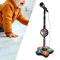 Music Sing Microphone Toy with Flashing Stage Lights Kids Microphone and Stand Girls Age 3+. 