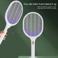 1 Set Practical 1200mAh Electric Mosquito Racket Cordless Multi-functional 2-in-1 Automatic Mosquito Trap Lamp Fly Racket. 