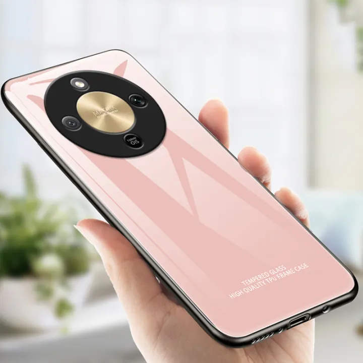 Biruiqu%20For%20Honor%20X9D%20Tempered%20Glass%20Back%20Soft%20Silicone%20Edge%20Black%20Case%20Cover%20Casing%20-%20Image%209