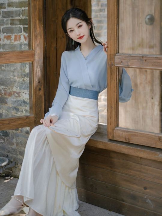 Hanfu%20Super%20Fairy%20Horse-Face%20Skirt%20Suit%20Women's%20Retro%20Style%20Daily%20Han%20Elements%20Improved%20Dress%20-%20Image%204