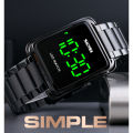 SKMEI SK1505 Black Stainless Steel Digital Watch For Men - Black. 