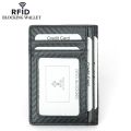 Thin Credit Card Holder PU Leather Black Carbon Fiber Slim RFID Wallets Leather Driver License Cover Holder For Men Card Wallets. 