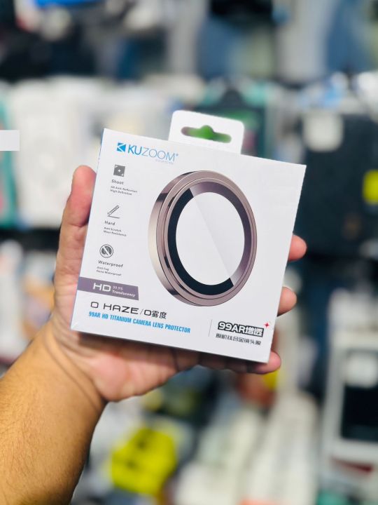 KUZOOM 99AR HD Titanium Camera Lens Protector For iPhone All Model ( Apple iPhone 16 Pro Max Apple iPhone 16 Pro Apple iPhone 15 Pro Max Apple iPhone 14 Plus Apple iPhone 13 Pro Max Apple iPhone 12 Pro )-ELF