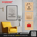 Wener Super Style Series 10A Two Pin Electrical Wall Socket with Switch 2Pin.