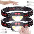 High Power Motion Sensor Multiple Modes Rechargeable Headlamp For Riding, Camping, Maintaining & Night Fishing.