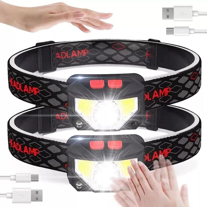 High Power Motion Sensor Multiple Modes Rechargeable Headlamp For Riding, Camping, Maintaining & Night Fishing
