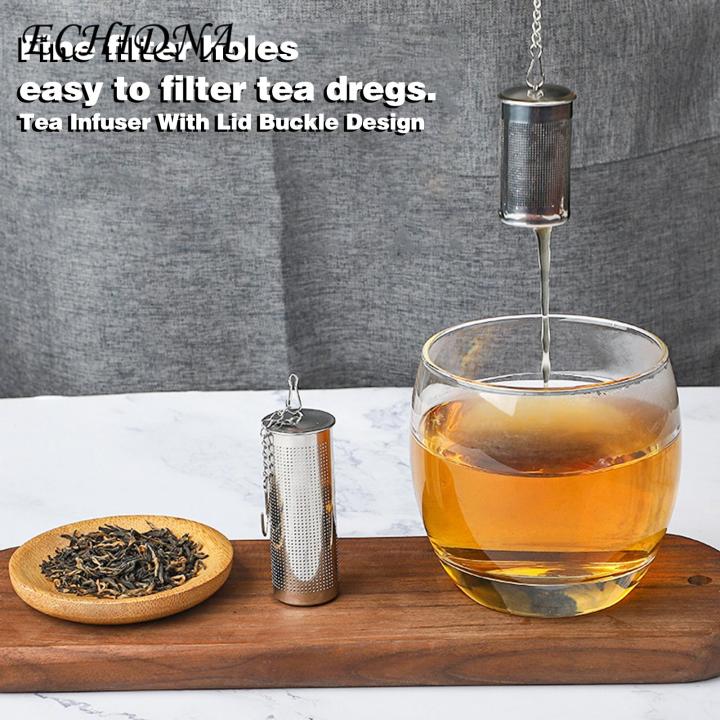 Easy-to-use Tea Infuser with Fine Filter Holes Tea Strainer Stainless Steel Secure Lid Fine Mesh with Handle Simple Operation Food-grade Infuser Tea Infuser with Lid Buckle Design
