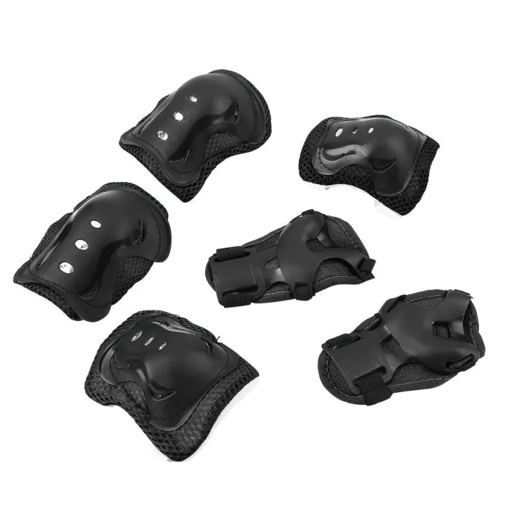 VAKIND%20%206pcs/set%20Skating%20Wrist%20Knee%20Elbow%20Protector%20Set%20Kids%20Riding%20Protect%20(Black)%20-%20Image%203