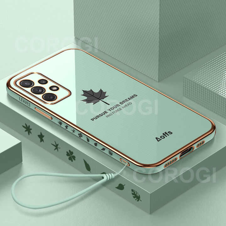 For%20Samsung%20Galaxy%20A33%205G%20back%20cover%20wristband%20fashion%20shiny%20Maple%20Leaf%20plating%20square%20bumper%20phone%20case%20soft%20TPU%20silicone%20shockproof%20protective%20cover%20-%20Image%202