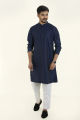 Masculine Deep Royal Jacquard Slim Fit Panjabi For Men. 