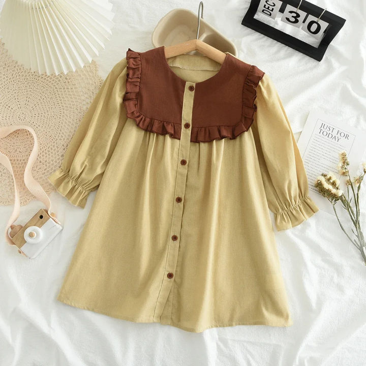 Children%E2%80%99s%20Qualityful%20Outfits%20Baby%20Girls'%20Lace%20Trim%20Collar%20Dress,%20Fit%20Elegant%20Dress%20for%20Kid%E2%80%99s%20-%20Image%206