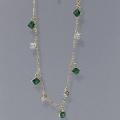Ins Style Luxury Emerald Rhinestone Teardrop Necklace - Green Crystal Clavicle Chain for Women.