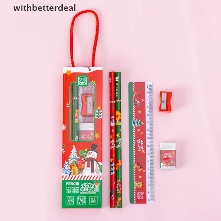 Withbetter%205Pcs/Set%20Christmas%20Stationery%20Set%20Pencil%20Ruler%20Eraser%20Sharpener%20Cute%20Pencil%20Set%20Portable%20Stationery%20Gift%20Box%20For%20School%20Gir%20Boy%20Gift%20HG%20-%20Image%206