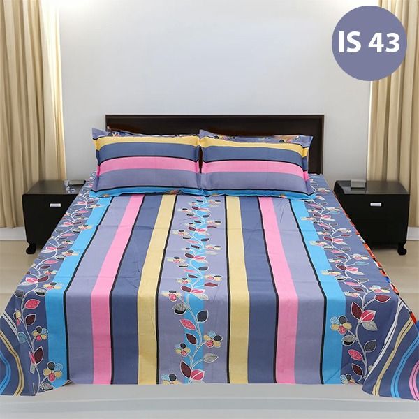King Size Premium Bed Sheet 88" x 98" with 2 Pillow Covers new design is 43