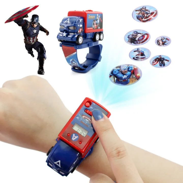 Marvel%20Spiderman%20Children%20Watches%20Boys%20Captain%20Iron%20Man%20Electronic%20Digital%20Clock%20Student%203D%20Projection%20Kids%20Watch%20with%20Car%20Toy%20-%20Image%202