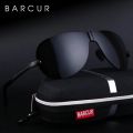 BARCUR Glass Stainless Steel Polarized Sunglasses Men Driving Male Sunglasses oculos Male Eyewear Accessories For Men.