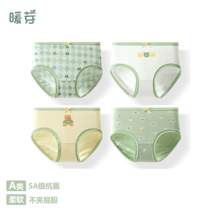 Summer girls' underwear, medium and big children's lace cartoon print small shorts, antibacterial class A women's treasure breathable briefs