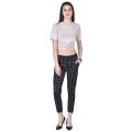 U FASHION Women & Girl Stretchable Trouser Polycotton Fabric  Checked Pattern Jegging Pant / Stretchable Jeggings. 