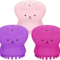 Laikou Silicone Octopus Facial Cleansing Brush Massager Face Scrubber Deep Pore for Skin Care Exfoliating Massage Handheld Face Brush Manual Facial Cleansing. 