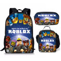 3D New Product Roblox Student School Bag, Lunch Bag, Pencil Case, Roblox Printed Backpack, Three-Piece Set, One Piece Dropshipping. 