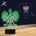 Polish Coat of Arms Polska 3D Optical illusion USB Light Home Decor Patriotic Polish Eagle Falcon LED Novelty Desk Night Lamp. 