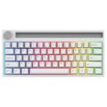 Ajazz K620T Bluetooth Wireless/Wired Dual Mode Mechanical Keyboard with 4400mA Battery RGB Backlit - White with Red Switch.