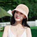Ladies Bucket Hat Stylish Patchwork Stripes Papyrus Summer Hat Anti-sun Cool Fashion Bucket Hat Lady Sun Hat Outdoor Supply.