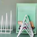 Bookend Organizer Binder Book Stopper Desk Triangle Bookshelf File Folder Sorter for Document Mails. 