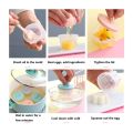 4 Cooking Tools Egg Poacher with Lid Microwave Egg Cooker,Pink.