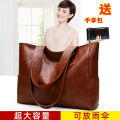 【Authentic leather tactile feel】Women's Bag2023New Versatile Handbag Shoulder Bag Tote Bag Shoulder Simple Big Bag.
