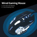 HXSJ Wired Gaming Mouse 3600 DPI Optical Mouse Ergonomic Mouse 4 Adjustable DPI Levels/6 Buttons/7-Color Breathing Light Black. 