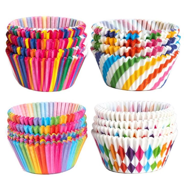 24 pcs- Mini size Assorted Paper Cupcake Liners Muffin Cases Baking ...