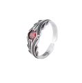 Adjustable Size Red Stone Anime Fate Stay Night Seto Kaiba Demon Slayer Anime Silver Rings. 