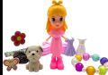 new collection Plastic Doll Toy with DIY Princess Styling, Featuring Dress, Ring, Bracelet, Necklace Accessories, and A Pet Dog. Creative Doll Styling and Dressing set, Portable shell-shaped bag. For ages 3+. 