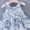 (New) summer girl baby girl bow strap Daisy dress beach dress tank top Princess dress lovely evening party dress. 